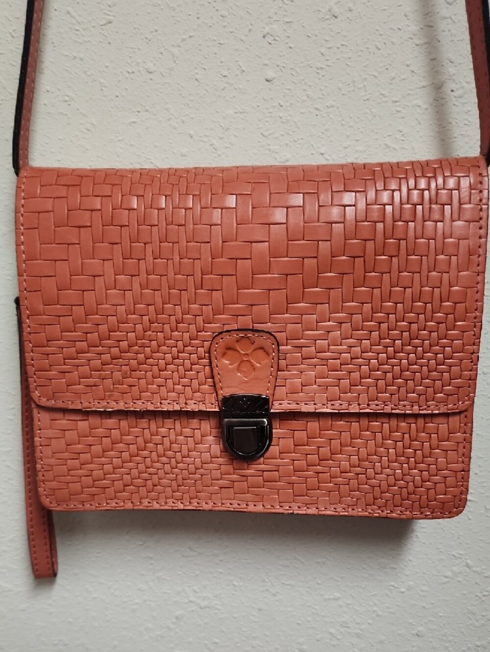 Patricia Nash Woven Leather Crossbody Bag in Orange - Picture 2 of 11